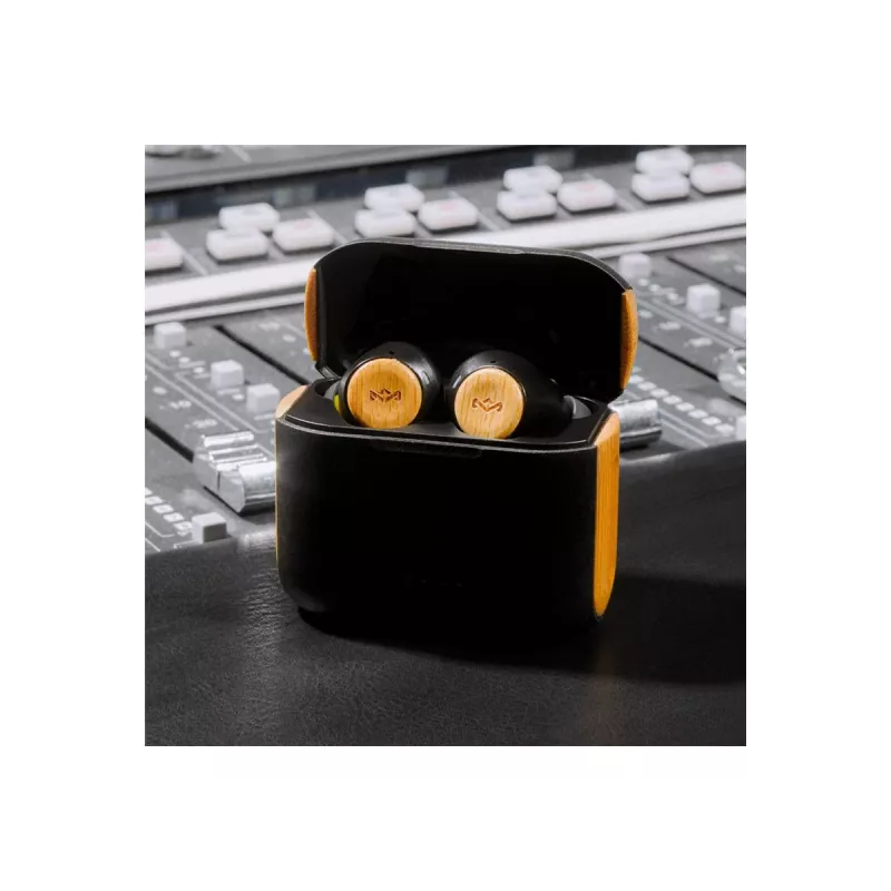 Auscultadores True Wireless Marley Rebel com microfone incorporado, intra-auriculares, sem fios, Signature preto