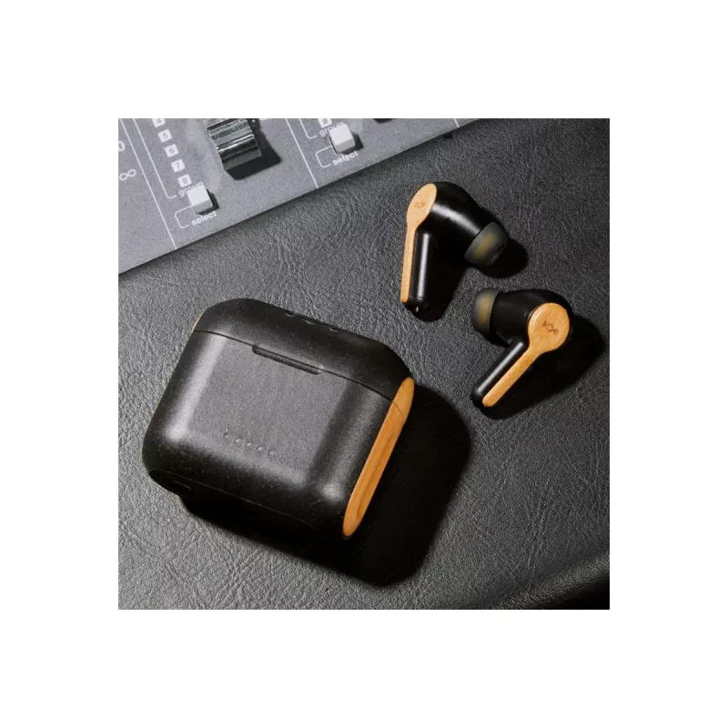 Auscultadores True Wireless Marley Rebel com microfone incorporado, intra-auriculares, sem fios, Signature preto