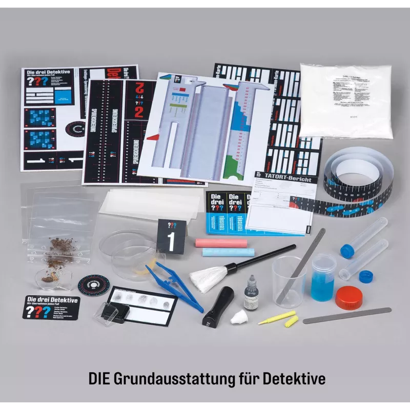 Os três ??? Mala de detetive, conjuntos de detetive equipamento completo para jovens detetives