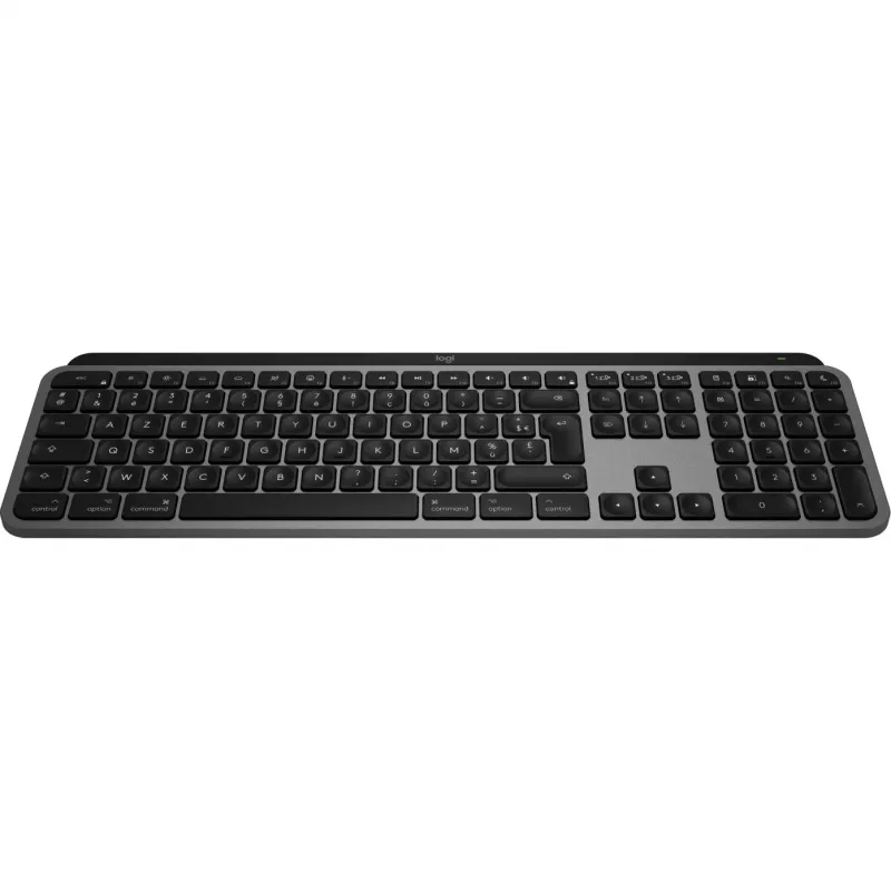 Logitech Master Series MX Keys S para Mac - Teclado - Formato completo - retroiluminado - sem fios - Bluetooth LE - AZERTY - Francês - Cinzento espacial (920-011625)