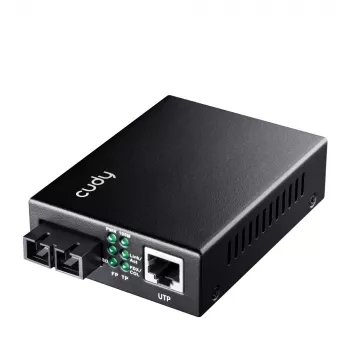 Cudy MC100SA-20 Conversor de suporte de rede 100 Mbit/s 1310 nm monomodo preto