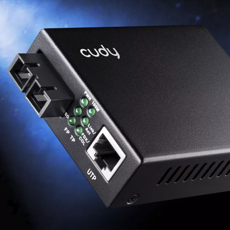 Cudy MC100SA-20 Conversor de suporte de rede 100 Mbit/s 1310 nm monomodo preto