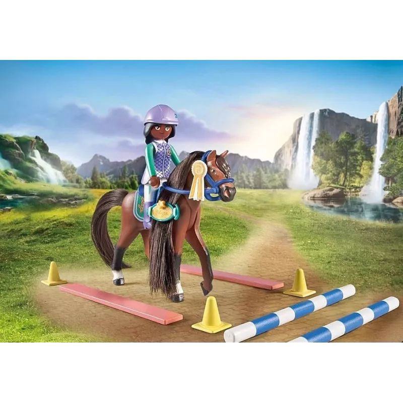 Conjunto de figuras Cavalos 71355 Zoe e Blaze com obstáculos