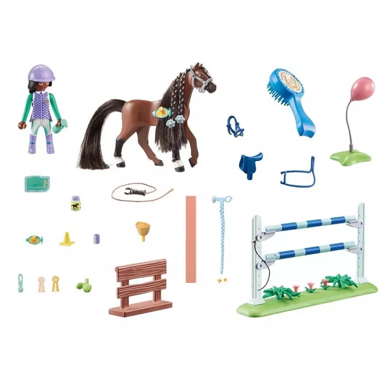 Conjunto de figuras Cavalos 71355 Zoe e Blaze com obstáculos
