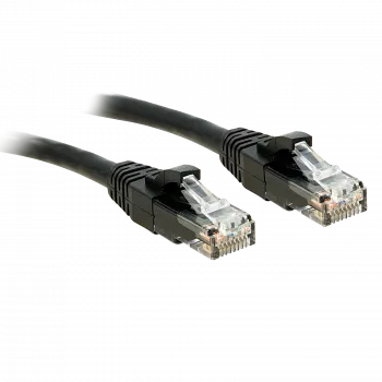 Lindy - Cabo de rede - RJ-45 (macho) para RJ-45 (macho) - 30cm - UTP - CAT 6 - moldado, proteção da patilha, fio flexível - preto (48075)