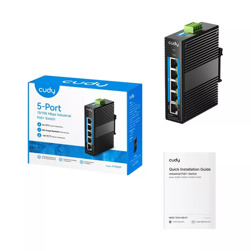 Switch de Rede - Cudy IF1005P (10/100) Preto