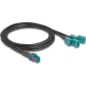 DeLOCK 90118 Cabo Coaxial 1 m Mini FAKRA Z 4 x FAKRA Z Preto - Azul (90118)