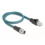 DeLOCK 60077 adaptador de cabo M12 RJ-45 preto - turquesa (60077)