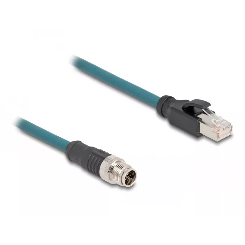 DeLOCK 60077 adaptador de cabo M12 RJ-45 preto - turquesa (60077)