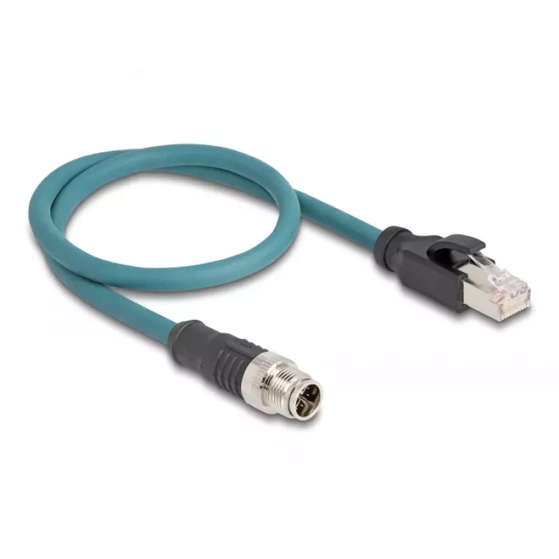 DeLOCK 60077 adaptador de cabo M12 RJ-45 preto - turquesa (60077)