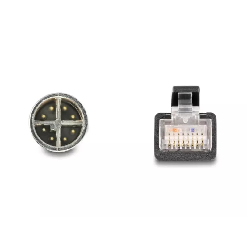 DeLOCK 60077 adaptador de cabo M12 RJ-45 preto - turquesa (60077)