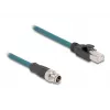 DeLOCK 60077 adaptador de cabo M12 RJ-45 preto - turquesa (60077)