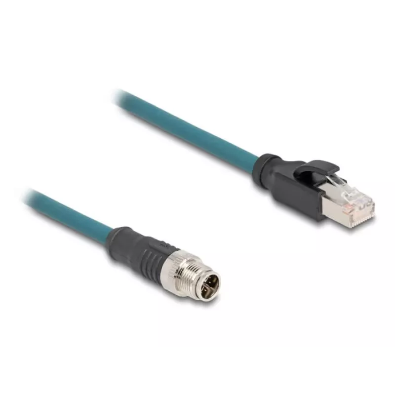 DeLOCK 60077 adaptador de cabo M12 RJ-45 preto - turquesa (60077)