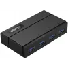 UNITEK Y-HB03001 hub de interface USB 3.2 Gen 1 (3.1 Gen 1) Type-B 5000 Mbit/s preto