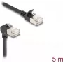 Cabo de rede Delock RJ45 Cat.6A S/FTP fino 90° angular para cima / reto 5 m preto (80290)