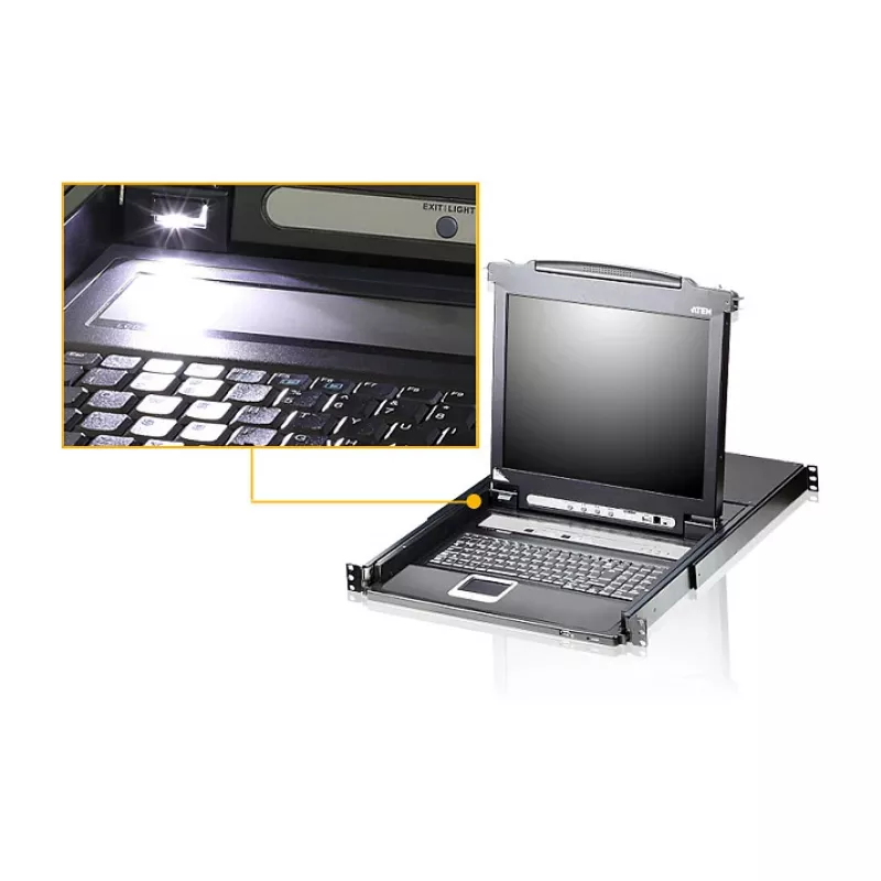 ATEN CL5708MW comutador KVM LCD de 43 cm de largura, USB-PS/2, VGA, 8 portas, layout UK