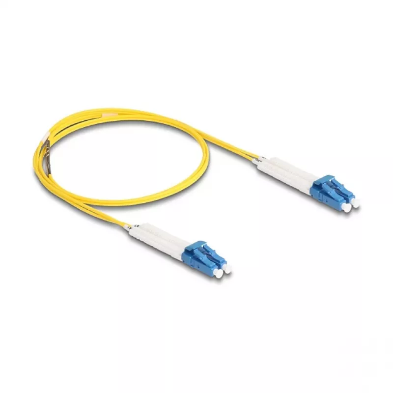 Cabo de fibra ótica Delock LC Duplex para LC Duplex Monomodo OS2 dobrável 1 m