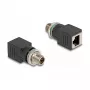 Adaptador Delock M12 X-codificado 8 Pin conector macho para conector fêmea RJ45 reto