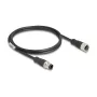 Cabo Delock M12 codificado D 4 pinos ficha para conector fêmea PVC 1 m