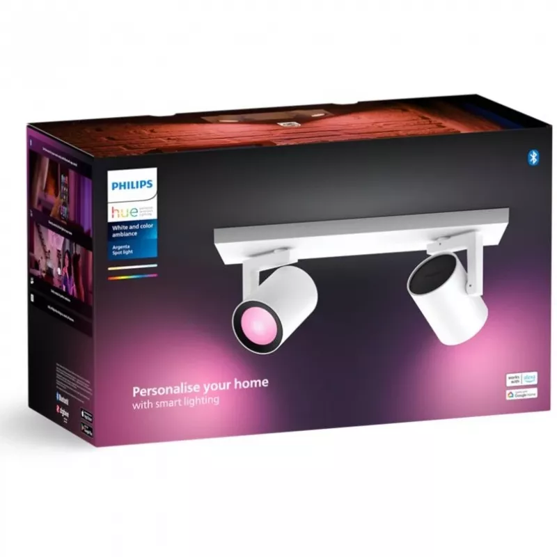 Philips Hue White&Col. Amb. Argenta Spot 2flg. branco 2x4,2W.