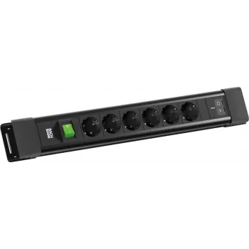 BACHMANN CONNECTUS 6xCEE7/3 1x interruptor, 1xUSB C/C 45W L=2,0m CEE7/7 preto (BM0022772)