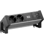 BACHMANN DESK2 ALU preto 2xCEE7/3, 1xUSB C/C 65W L=0,2m (BM0022046)