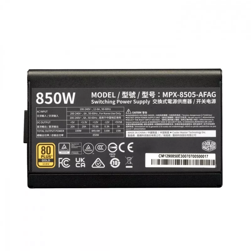 Fonte de alimentação modular Elite Gold 850W ATX 3.1 80 Plus Gold