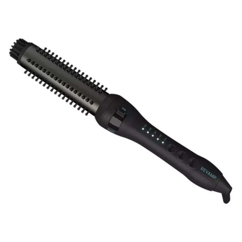 Revamp BR-1350X escova térmica de cerâmica Progloss Volume & Wave, preta