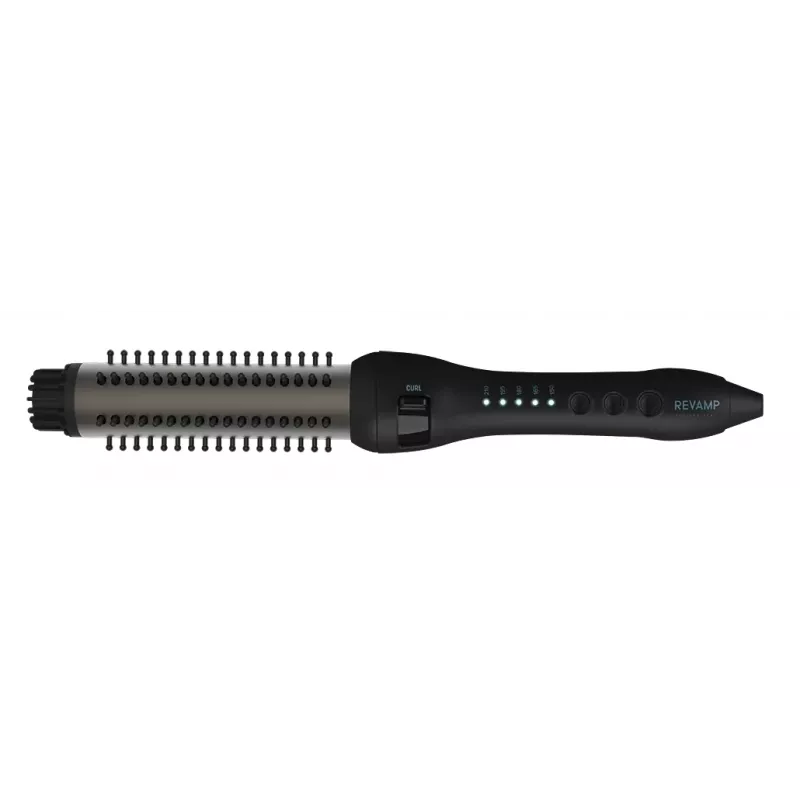 Revamp BR-1350X escova térmica de cerâmica Progloss Volume & Wave, preta