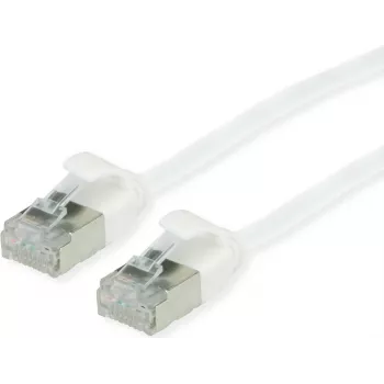 ROLINE Green - Cabo patch - RJ-45 (M) para RJ-45 (M) - 30 cm - U/FTP - CAT 6a - sem halogéneos, moldado, Snagless, entrançado - Branco (21.44.1699)