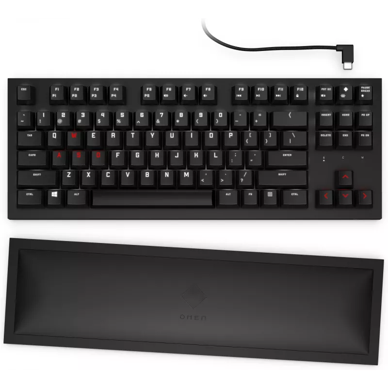 HP OMEN Spacer Teclado sem fios TKL, tamanho completo (100 %), sem fios, RF Wireless, mecânico, Preto