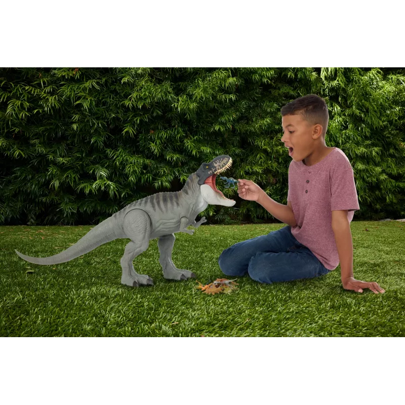 Jurassic World Rebirth Super Colossal Figura de ação Tyrannosaurus Rex, Brinquedo de dinossauro T-Rex do filme