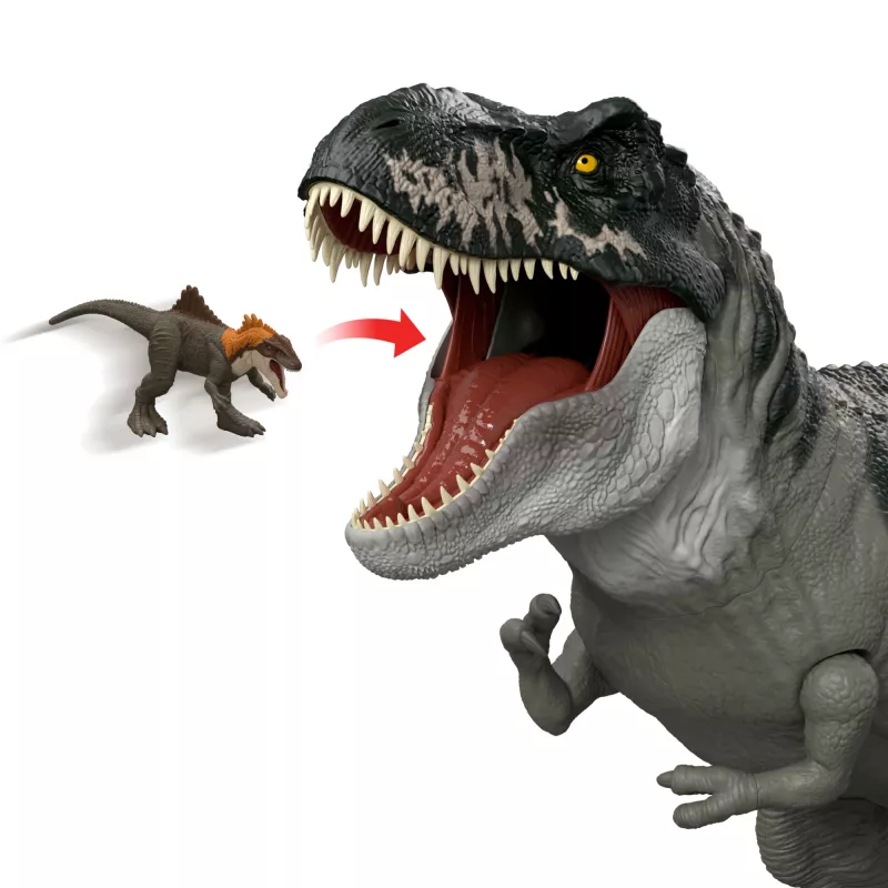 Jurassic World Rebirth Super Colossal Figura de ação Tyrannosaurus Rex, Brinquedo de dinossauro T-Rex do filme
