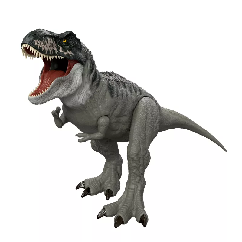 Jurassic World Rebirth Super Colossal Figura de ação Tyrannosaurus Rex, Brinquedo de dinossauro T-Rex do filme