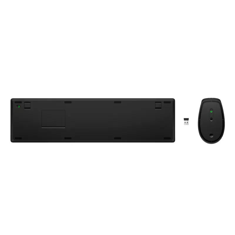 HP 650 Conjunto de teclado e rato sem fios, tamanho completo (100%), sem fios, RF sem fios, membrana, preto, rato incluído