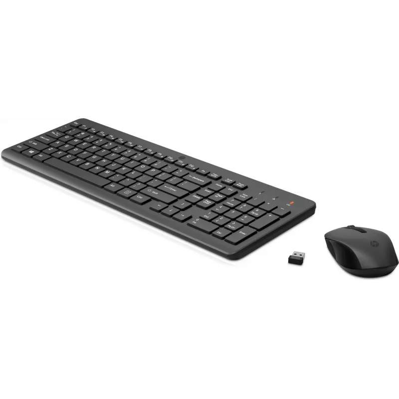 HP 330 Conjunto de rato e teclado sem fios, tamanho completo (100%), sem fios, RF sem fios, preto, rato incluído