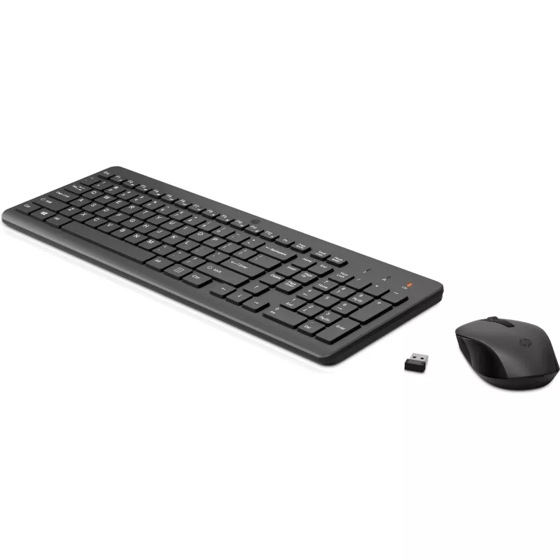 HP 330 Conjunto de rato e teclado sem fios, tamanho completo (100%), sem fios, RF sem fios, preto, rato incluído