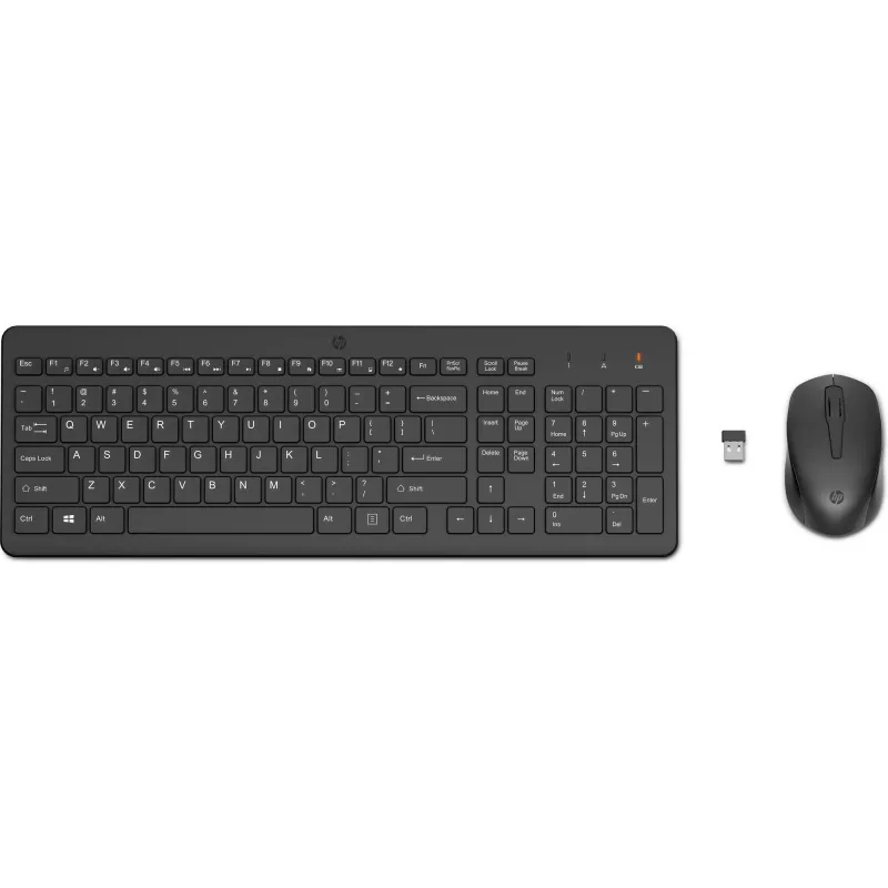 HP 330 Conjunto de rato e teclado sem fios, tamanho completo (100%), sem fios, RF sem fios, preto, rato incluído