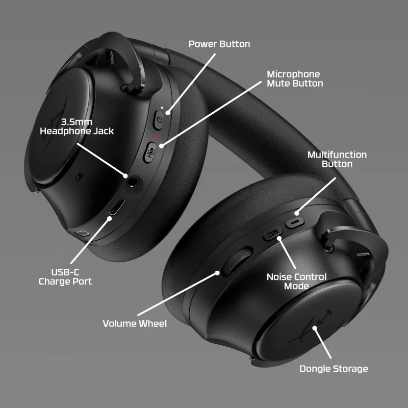 HyperX Cloud MIX 2 - Headset gaming (preto), com fios e sem fios, gaming, 20 - 20000 Hz, 270 g, headset, preto