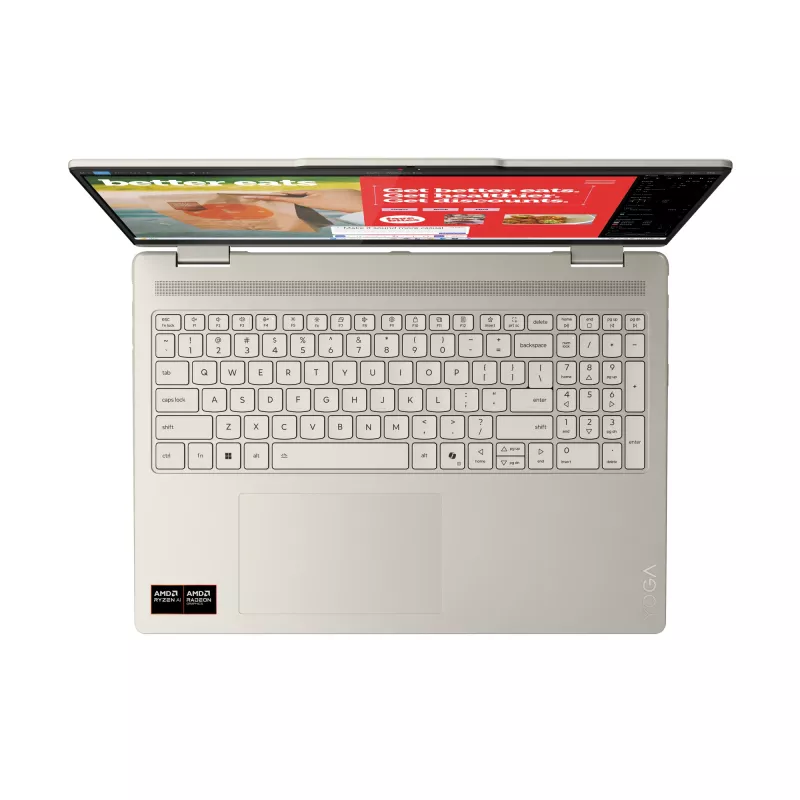 Lenovo Yoga 7 2-in-1 16AKP10 Copilot+ PC AMD Ryzen™ AI 7 350 Híbrido (2-in-1) 40,6 cm (16 polegadas) ecrã tátil WUXGA 16 GB LPDDR5x-SDRAM 1 TB SSD Wi-Fi 7 (802.11be) Windows 11 Pro inglês cinzento