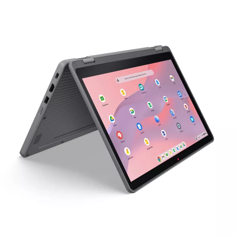 Lenovo Chrome 500e 2in1 G5 M89 MediaTek Kompanio 540 Chromebook 31 cm (12,2″) ecrã tátil WUXGA 8 GB LPDDR5x-SDRAM 64 GB UFS Wi-Fi 6E (802.11ax) ChromeOS inglês cinzento