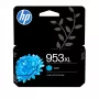 HP 953XL Tinteiro original ciano de alto rendimento, capacidade alta, ciano, tinta pigmentada, 18 ml, 1 unid., embalagem individual