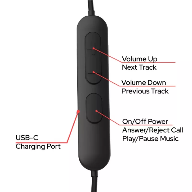 Verbatim TruSound Pro Auscultadores com banda de pescoço preto, sem fios, música/dia a dia, 20 - 20000 Hz, 74 g, headset, preto