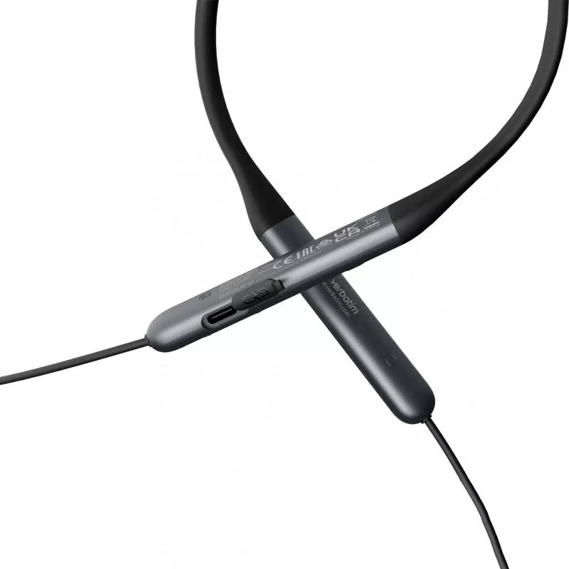 Verbatim TruSound ANC Auscultadores de pescoço preto, sem fios, 20 - 20000 Hz, música/dia a dia, 46,5 g, headset, preto