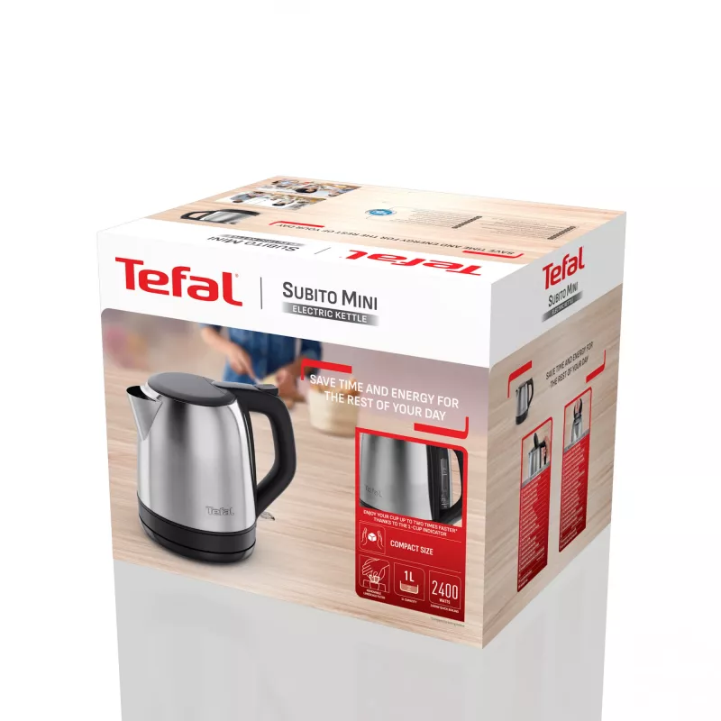 Tefal Subito Mini KO5S2DE0 chaleira 1 L 2400 W preto, aço inoxidável