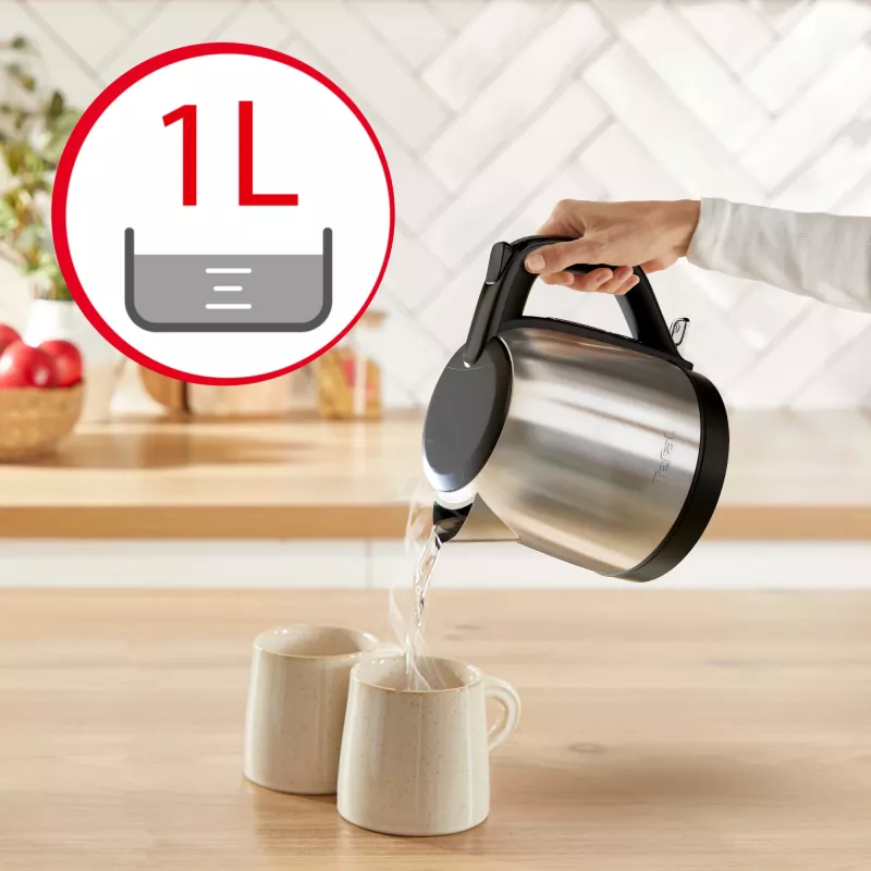 Tefal Subito Mini KO5S2DE0 chaleira 1 L 2400 W preto, aço inoxidável