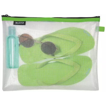 Leitz Travel Pouch resistente à água WOW Large, unissexo, bolsa de acessórios, Large, fecho de correr, resistente à água, verde