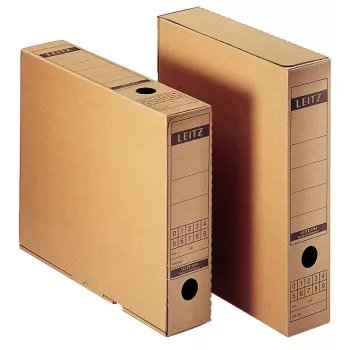 Leitz 6084-00-00 Caixa de arquivo com aba, A4, cartão canelado natural, 70x265x325 mm