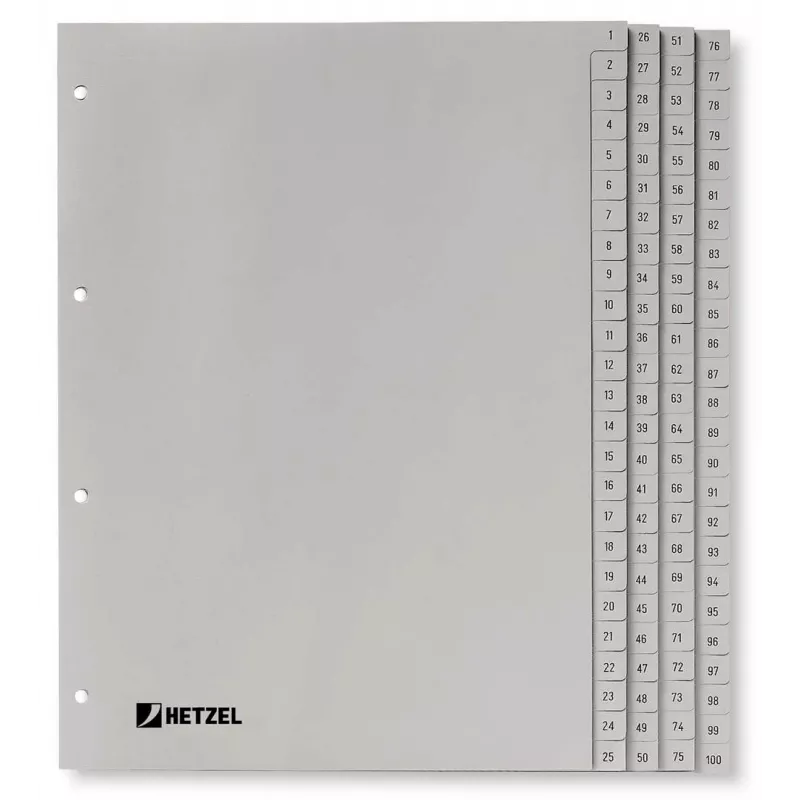Rexel separador PP, cinzento, numérico, separador numérico, polipropileno (PP), cinzento, A4, 226 mm, 297 mm