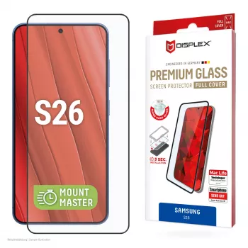 Displex vidro protetor de ecrã premium (cobertura total, 10H) para Samsung S26, cobertura total